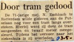 19580503 Door tram gedood Putselaan