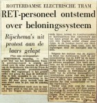 19611120 RET personeel ontstemd over beloningssysteem