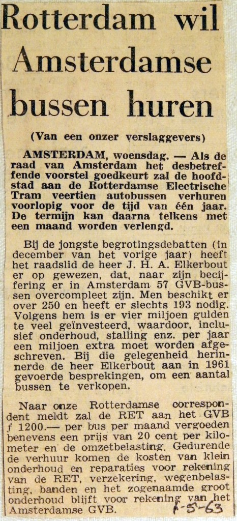 19630501 Rotterdam wil Amsterdamse bussen huren