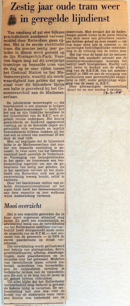 19650917 60-jaar oude tram weer in lijndienst