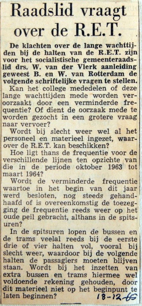 19651218 Raadslid vraagt over de RET