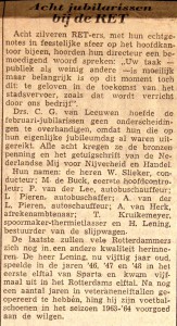 19660304 Jubilarissen bij RET.