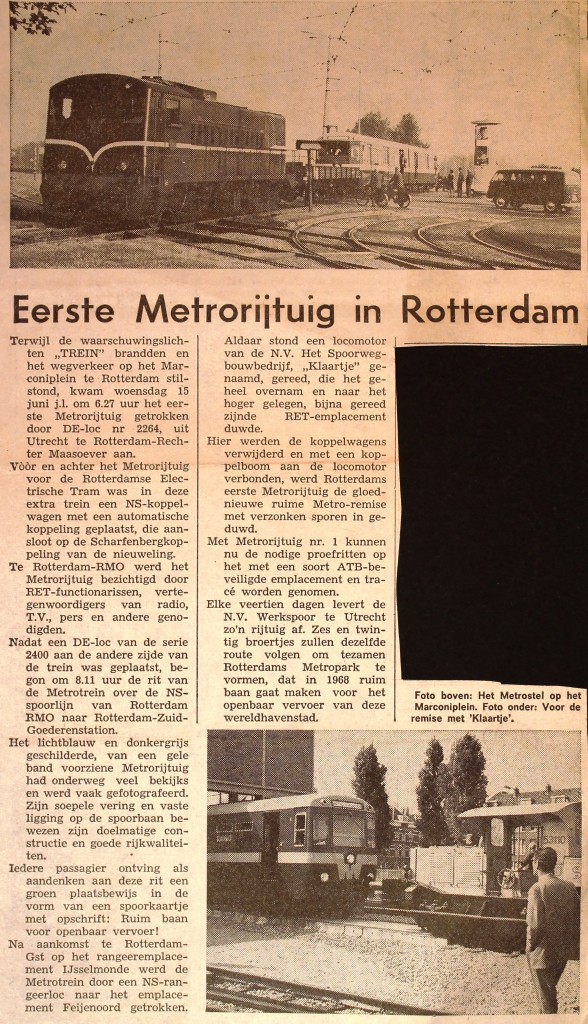 19660615 Eerste metro in Rotterdam (RN)