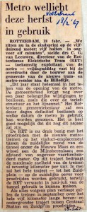 19670218 Metro wellicht deze herfst in gebruik (Volkskrant)