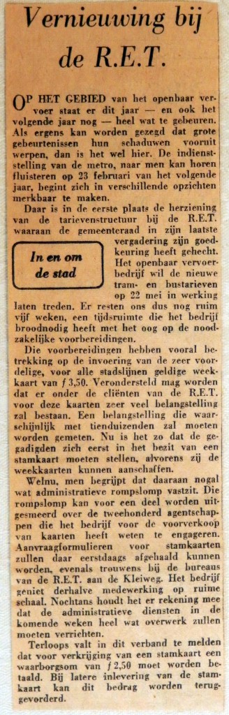 19670410 Vernieuwing bij de RET