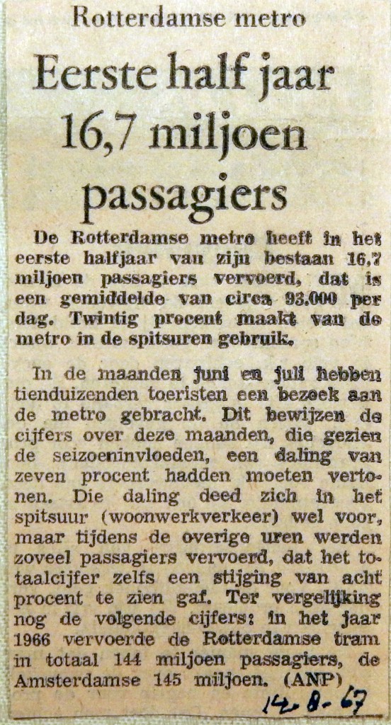 19670814 Eerste halfjaar 16,7 miljoen passagiers