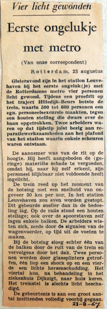 19670823 Eerste ongelukje met de metro