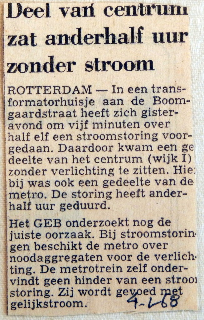 19680104 Deel van centrum zat anderhalf uur zonder stroom