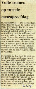 19680104 Volle treinen op tweede metro-proefdag