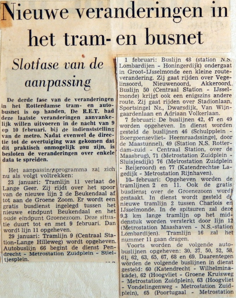 19680112 Nieuwe veranderingen in tram en busnet