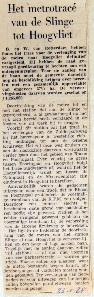 19680123 Het metrotracee naar Hoogvliet