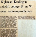 19680125 Wijkraad Kralingen schrijft B&W over verkeersproblemen