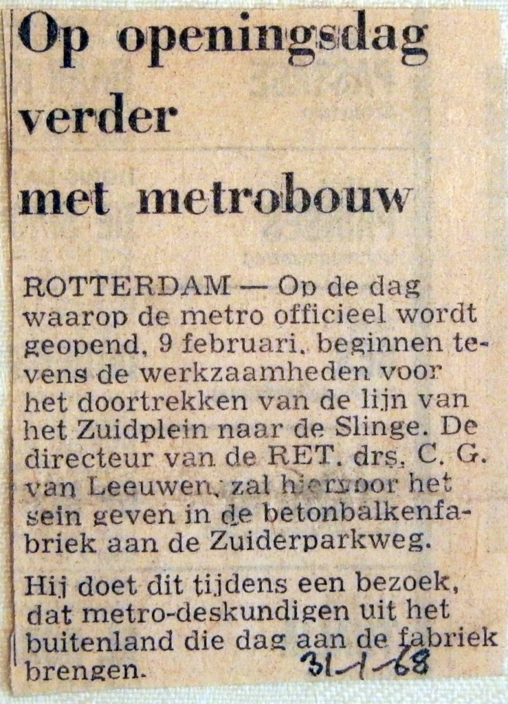 19680131 Op openingsdag verder met metrobouw