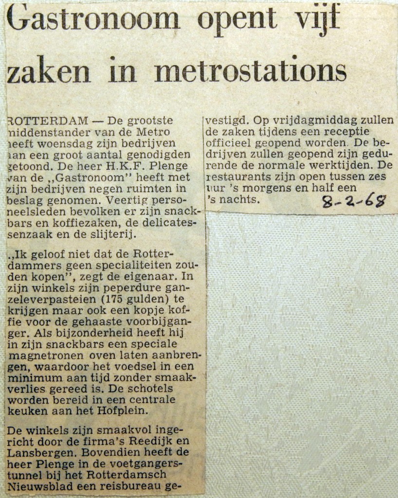 19680208 Gastronoom opent vijf zaken in metrostations