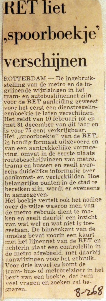 19680208 RET liet spoorboekje verschijnen