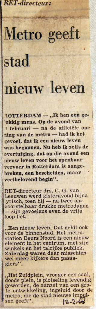 19680212 Metro geeft stad nieuw leven