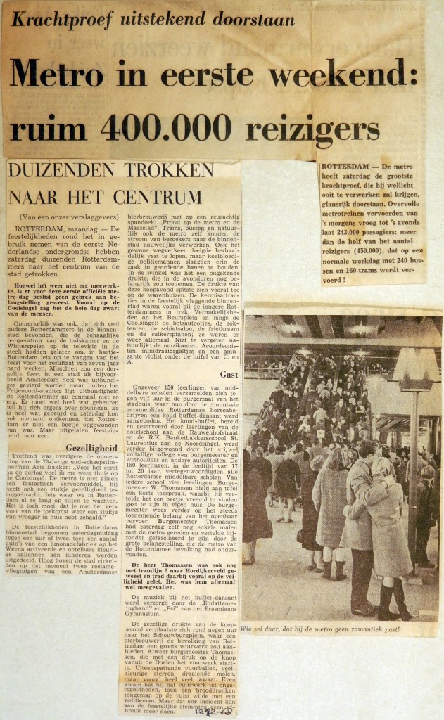 19680212 Metro in eerste weekend ruim 400.000 reizigers