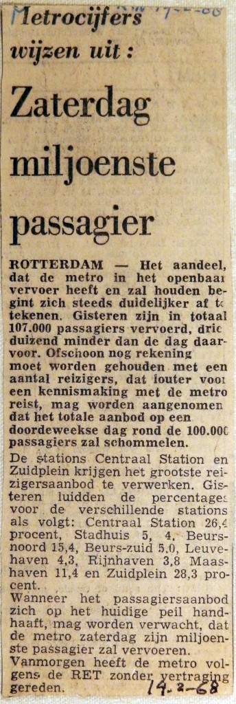 19680214 Zaterdag miljoenste passagier (RN)