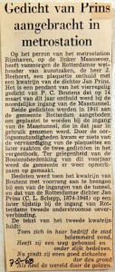 19680507 Gedicht van Prins in metrostation