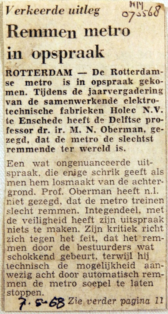 19680507 Remmen metro in opspraak (RN)