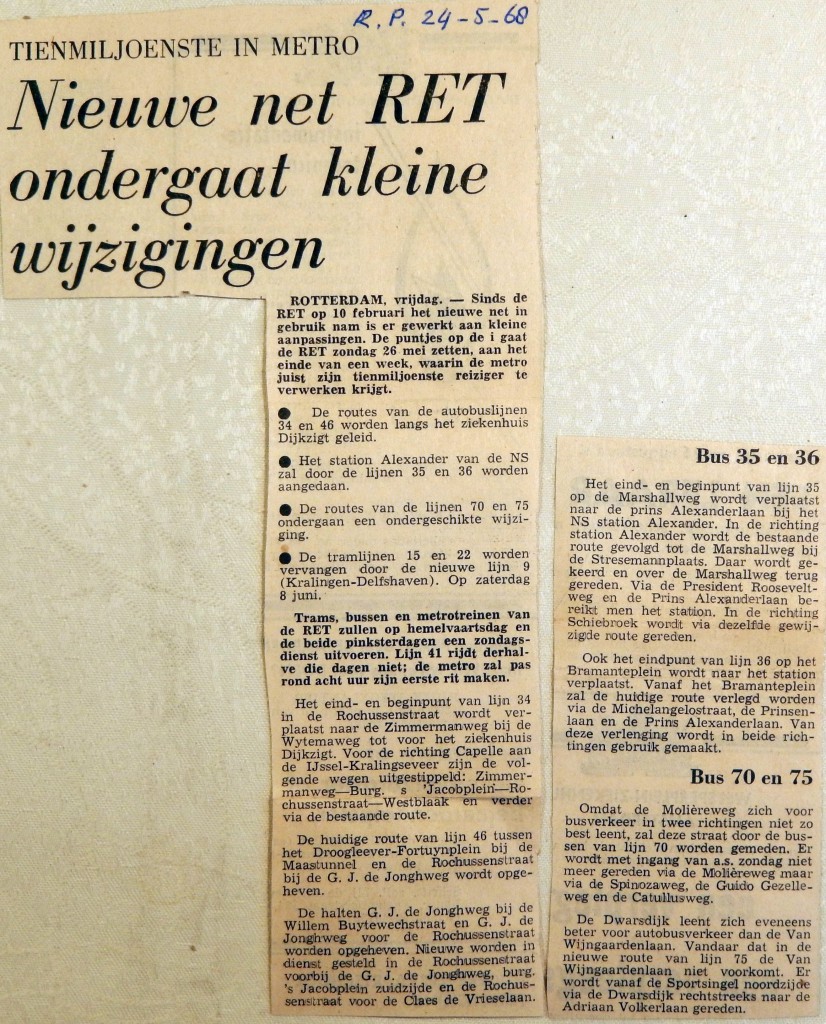 19680524 Nieuwe net RET kleine wijzigingen (Parool)