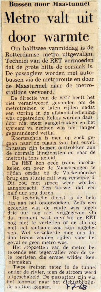 19680701 Metro valt uit door warmte