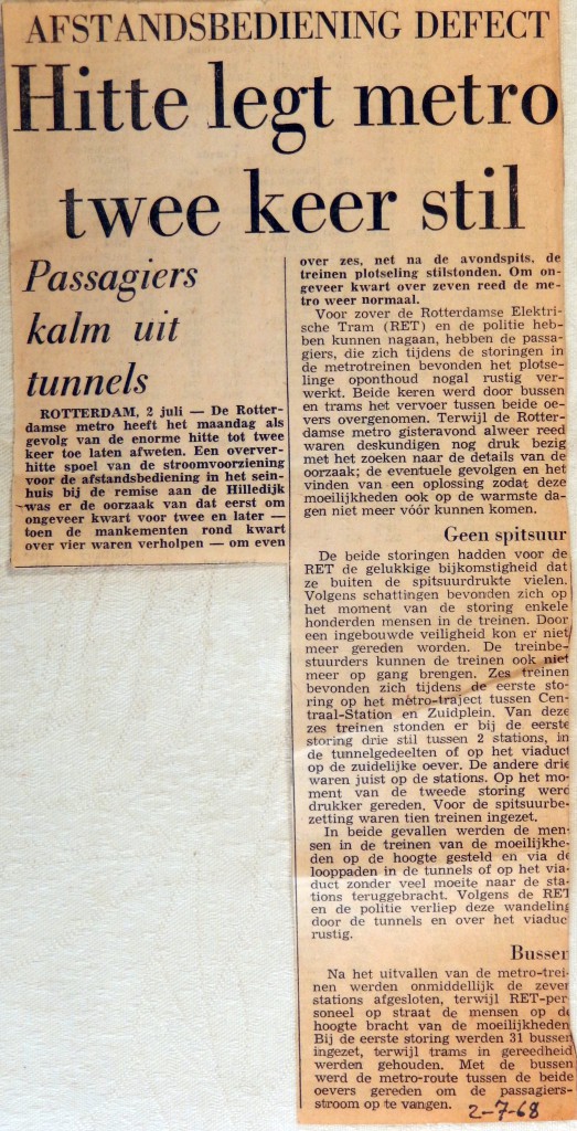 19680702 Hitte legt metro twee keer stil