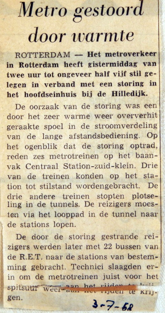 19680703 Metro gestoord door warmte