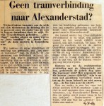 19680704 Geen tramverbinding naar Alexanderstad