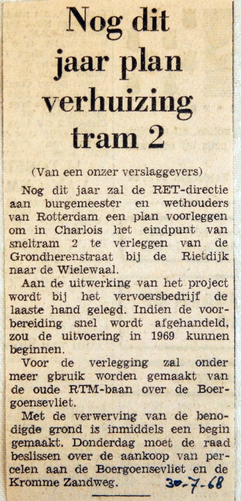 19680730 Nog dit jaar plan verhuizing tramlijn 2