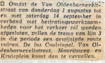 19680730 Trams rijden gewijzigde route Van Oldenbarneveltstraat