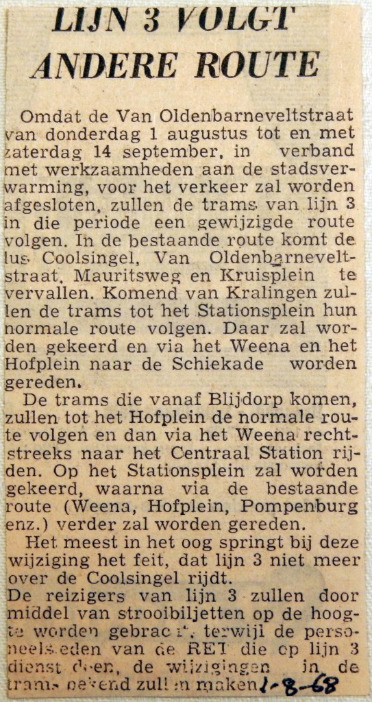 19680801 Lijn 3 volgt andere route