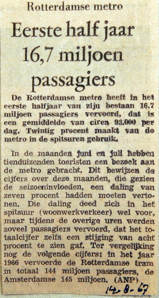 19680814 Eerste halfjaar 16,7 miljoen passagiers
