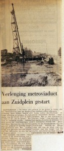 19680821 Verlenging metroviaduct aan Zuidplein gestart