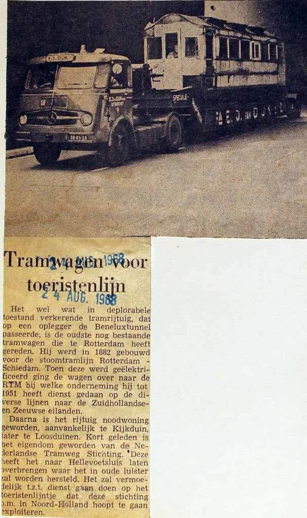 19680824 Tramwagen voor toeristenlijn.