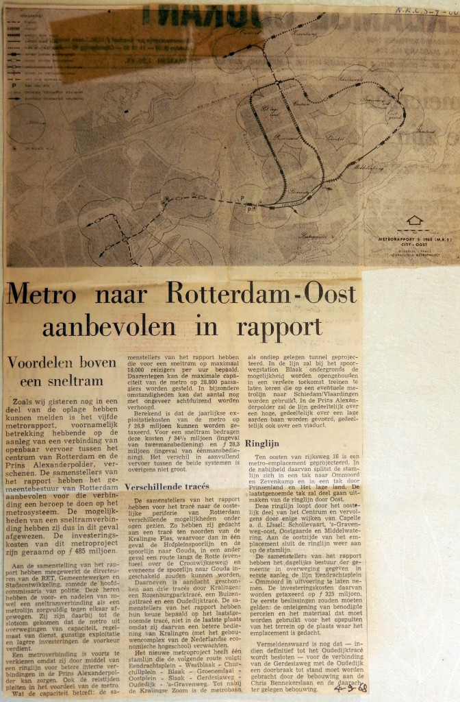 19680904 Metro naar Rotterdam Oost aanbevolen