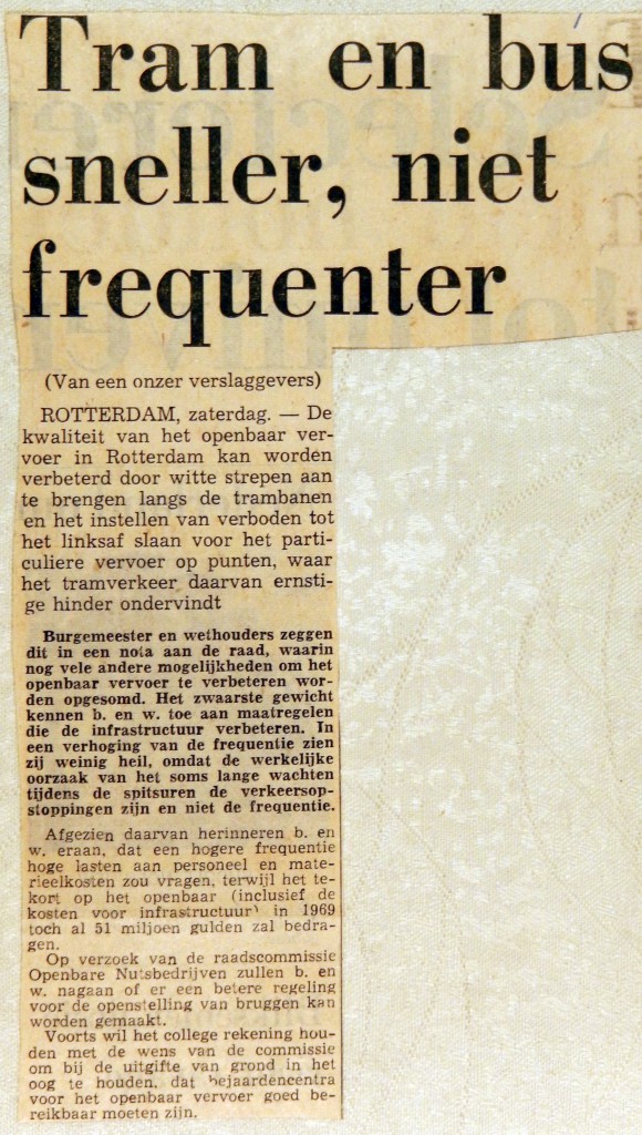 19680910 Tram en bus sneller, niet frequenter