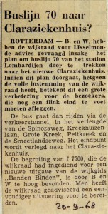 19680920 Buslijn 70 naar Claraziekenhuis