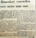 19681004 Binnenkort voorstellen over metro naar Oost