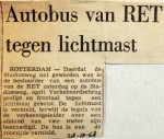 19681028 Autobus RET tegen lichtmast Stadionweg