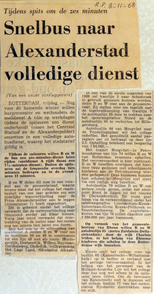 19681108 Snelbus naar Alexander volledige dienst (Parool)