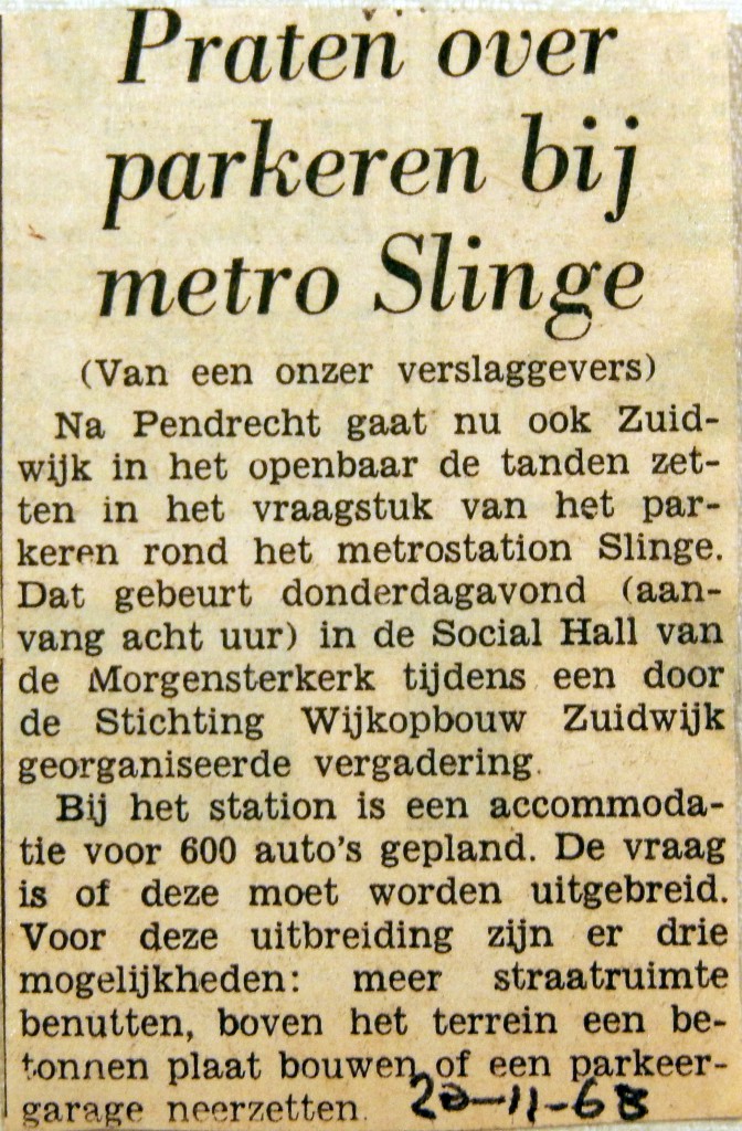 19681120 Praten over parkeren bij metro Slinge