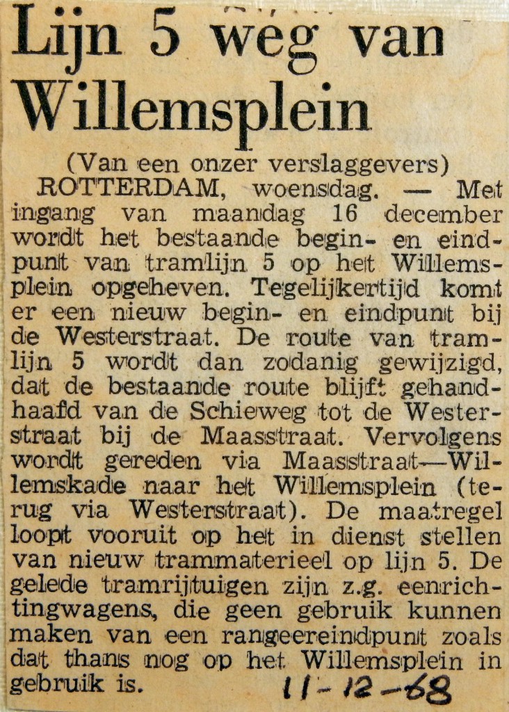 19681211 Lijn 5 weg van Willemsplein