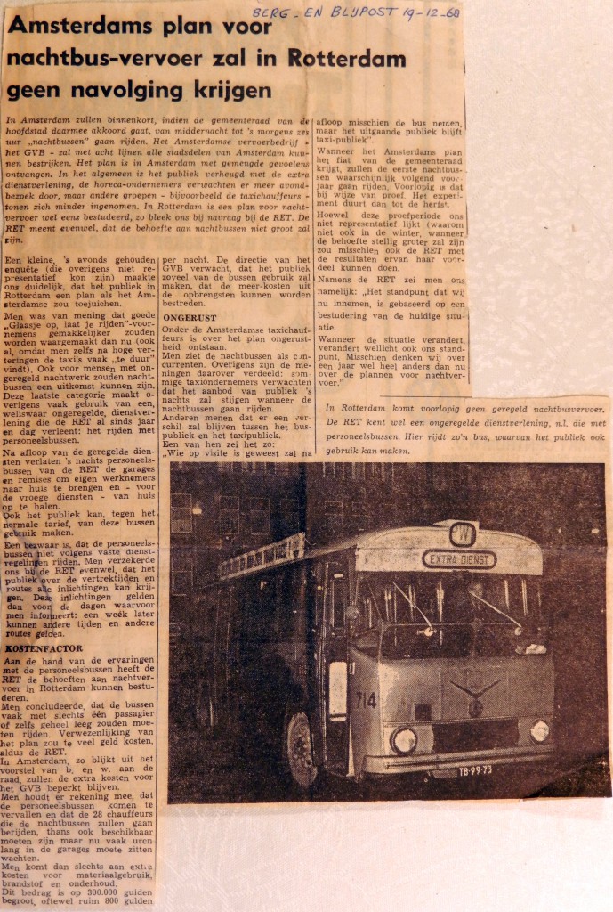 19681219 Geen nachtbus in Rotterdam (Berg-Blijpost)