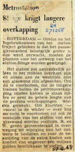 19681227 Langere overkapping voor metrostation Slinge (RN)
