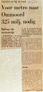 19681228 Voor metro naar Ommoord 325 niljoen nodig (RN)