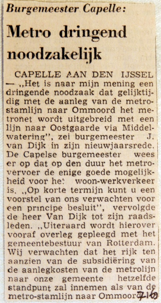 19690107 Metro dringend noodzakelijk