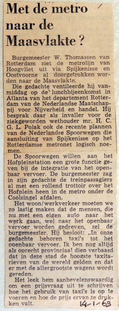 19690114 Met de metro naar de Maasvlakte