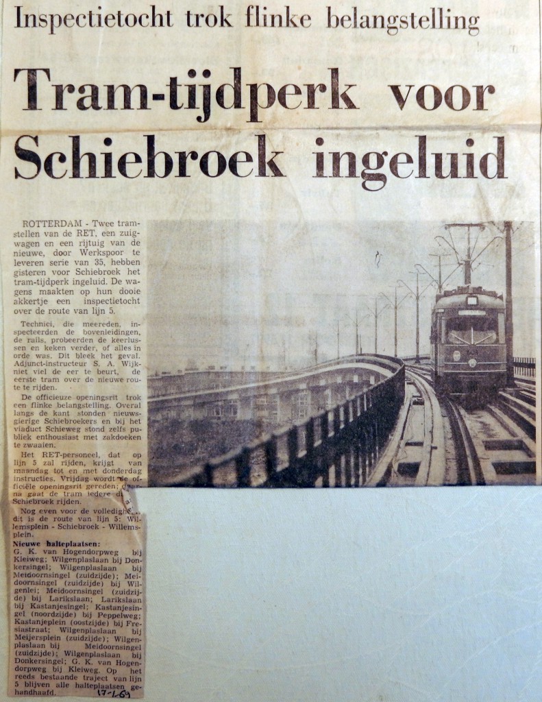 19690117 Tramtijdperk voor Schiebroek ingeluid