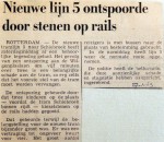 19690127 Nieuwe lijn 5 ontspoorde door stenen op de rails